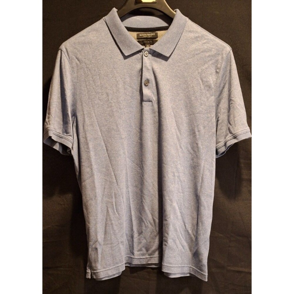 Banana Republic Luxury Touch Polo Shirt Mens X-Large Standard Fit Blue Gray